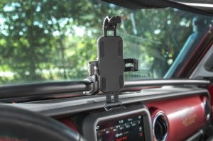 Jeep Gladiator JT Universal Phone Mount - Rugged Ridge - Adjustable, Compatible with Rugged Ridge Gear-Vise Dash Bar - `20-`22